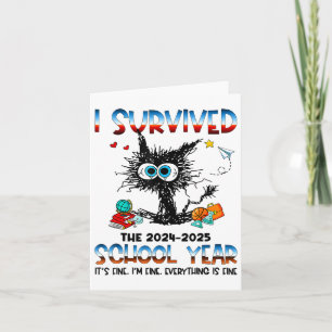 Cartão Professor Engraçado Eu Sobrevivi ao Último Dia do 
