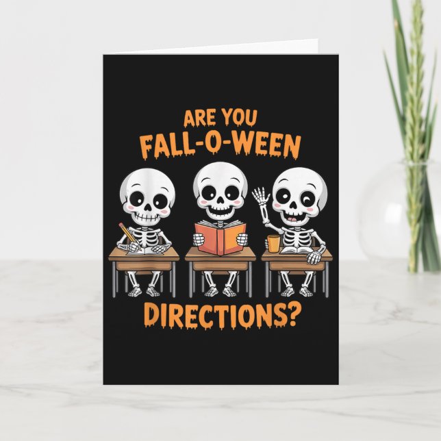 Cartão Professor Esqueleto de Halloween Você é o Dir do O (Frente)
