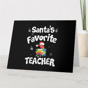 Cartão Professor Favorito do Papai Noel Família Grupo de 