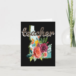 Cartão Professor Idaho Watercolor Flower Educator