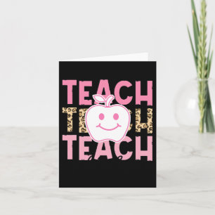 Cartão Professor Leopard Ensinando Apreciação com Ensino