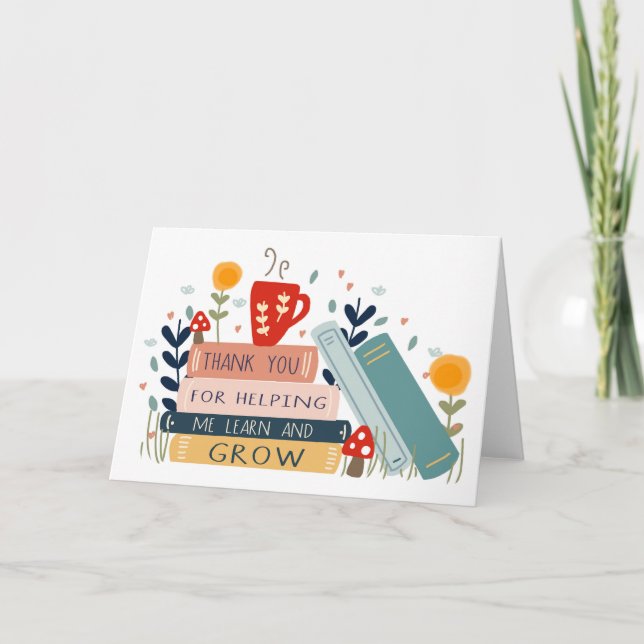 Cartão Professor Obrigado Por Me Ajudar A Crescer (Frente)