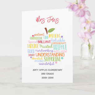 Cartão professor obrigado você aposentou a maçã de art