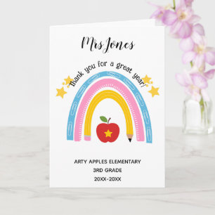 Cartão professor obrigado você aposentou a maçã de art