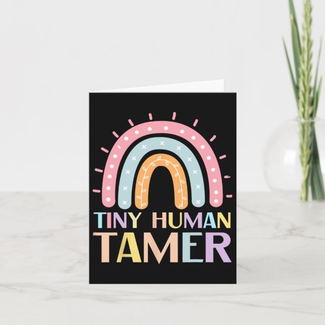 Cartão Professor Tiny Human Tamer Daycare De Volta À Esco (Frente)
