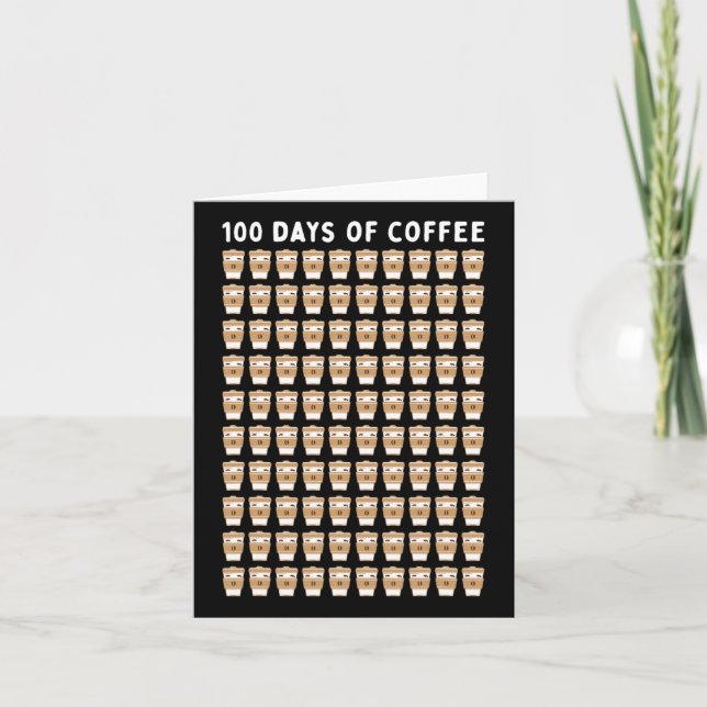 Cartão Professora 100 Cafés 100º Dia da Escola (Frente)