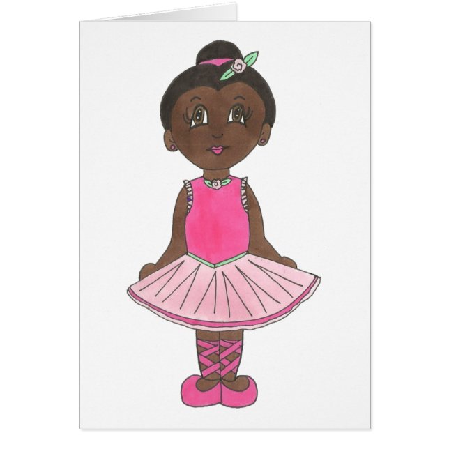 Cartão Professora Ballerina Rosa Tutu, Balé Bonita, Dança (Frente)