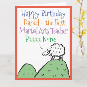 Cartão Professora de Artes Marciais de Aniversário Feliz
