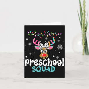 Cartão professora de pré-escola natal esquadrão pré-escol
