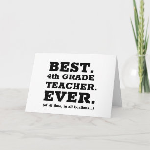 Cartão Professora do 4º ano do melhor ano