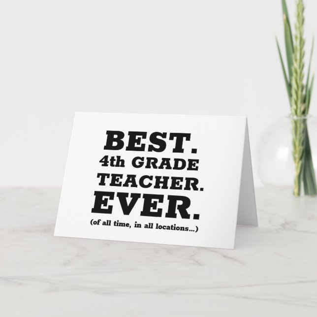 Cartão Professora do 4º ano do melhor ano (Frente)