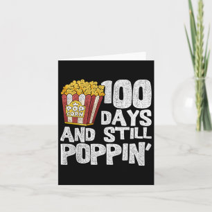 Cartão Professora Estudante Da Escola Popcorn 100 Dias De