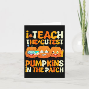 Cartão Professora Halloween Pumpkins No Patch Tea