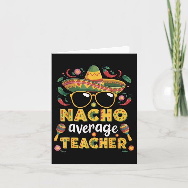 Cartão Professora Média Nacho Apple Cinco De Mayo Profess (Frente)