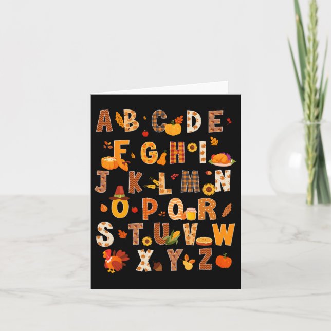 Cartão Professores Crianças Alphabet Turquia Bomba Obriga (Frente)