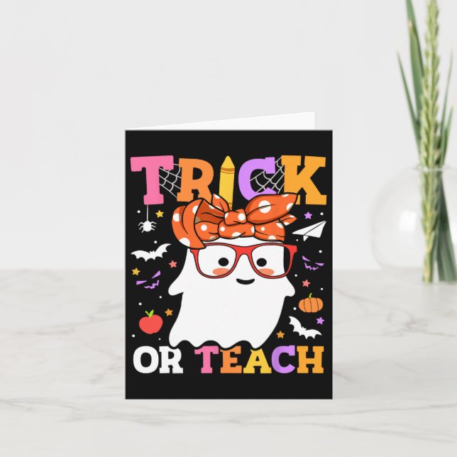 Cartão Professores Felizes De Halloween Felizes Com (Frente)