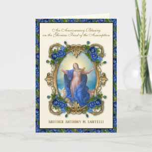 Cartão Profissão Religiosa de Votos do Irmão da Assunção