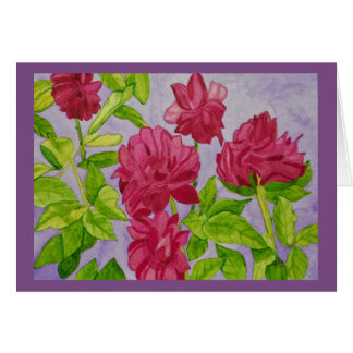 Cartão Profundamente - aguarela cor-de-rosa dos rosas