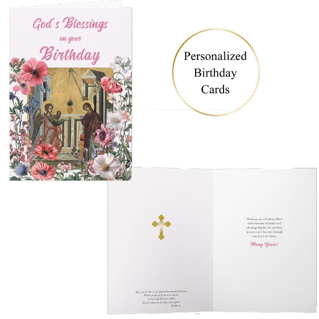 Cartão Profusão de Flores Cristãs Ortodoxas Aniversário (Criador carregado)