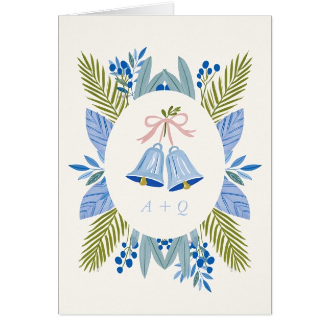 Cartão Programa de Cerimônia de Casamento de Inverno Botâ (Frente)