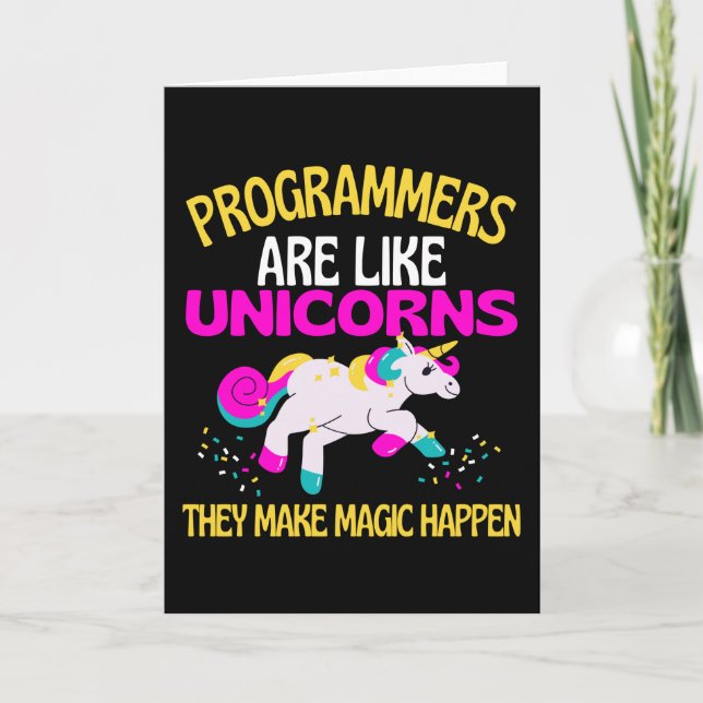 Cartão Programador Unicorn, Programadores de Unicórn Mági (Frente)