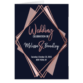 Cartão Programas Geométricos Azul-Mauve de Marinho Dourad