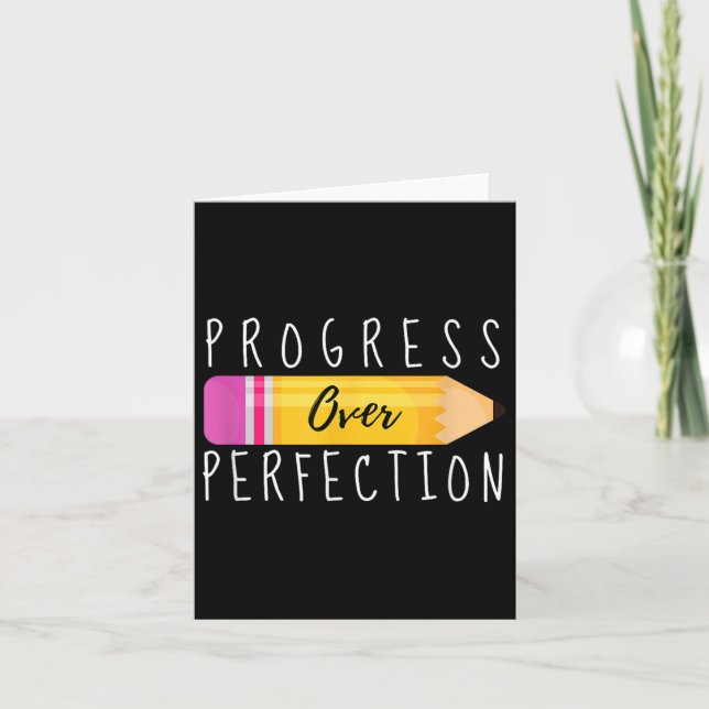 Cartão Progress Over Perfection Motivational Back To Scho (Frente)