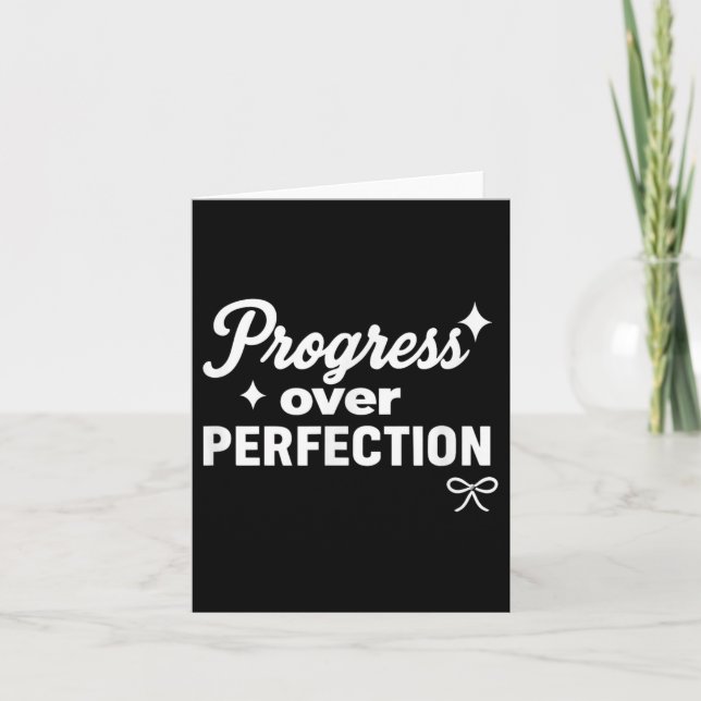 Cartão Progress Over Perfection Motivational Christian Se (Frente)