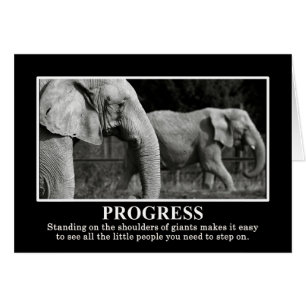 Cartão Progresso estando nos ombros de Giants
