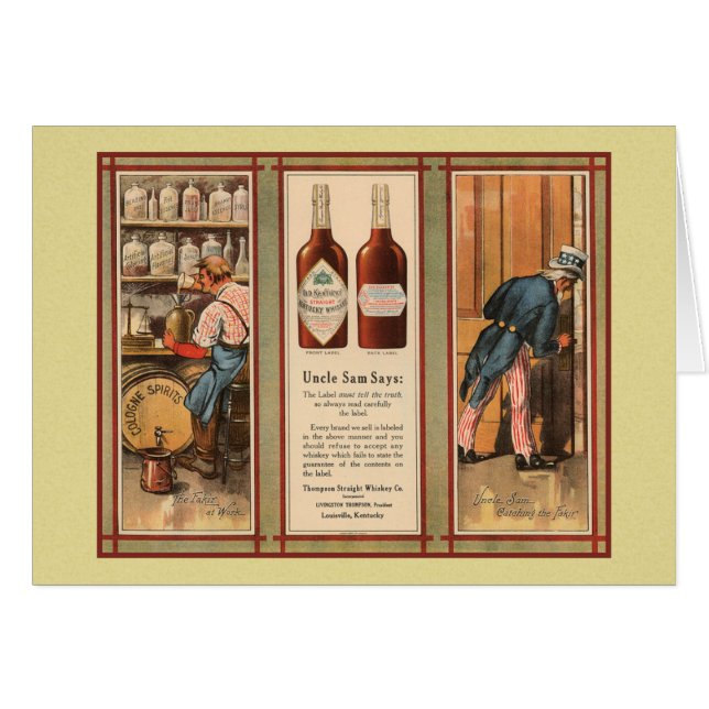 Cartão Proibição do Tio Sam do Kentucky Bourbon (Frente Horizontal)