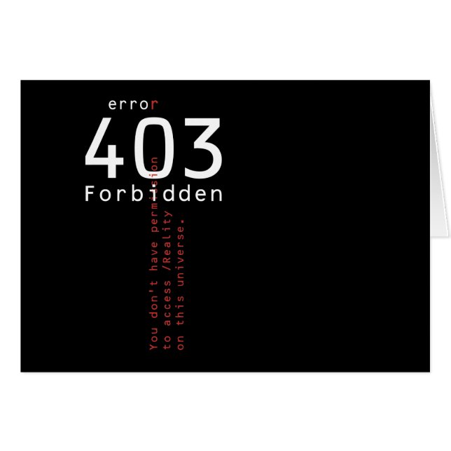 Cartão proibido 403 da obscuridade da realidade (Frente Horizontal)
