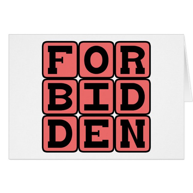 Cartão Proibido, Não Permitido (Frente Horizontal)