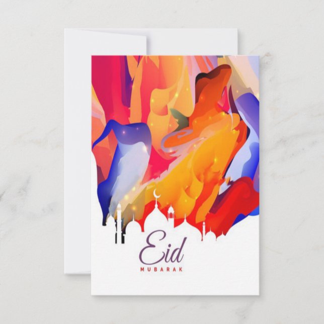 Cartão projetado com belos salpicos de cor (Frente)