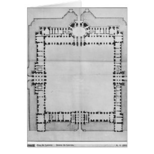 Cartão Projete para as construções orientais do Louvre