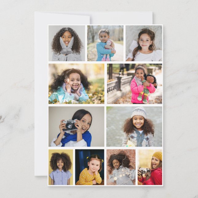 Cartão Projete Sua Própria Colagem de 11 Fotos (Frente)