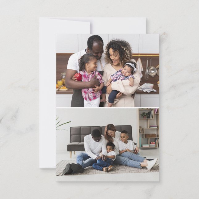 Cartão Projete Sua Própria Colagem de 2 Fotos (Frente)