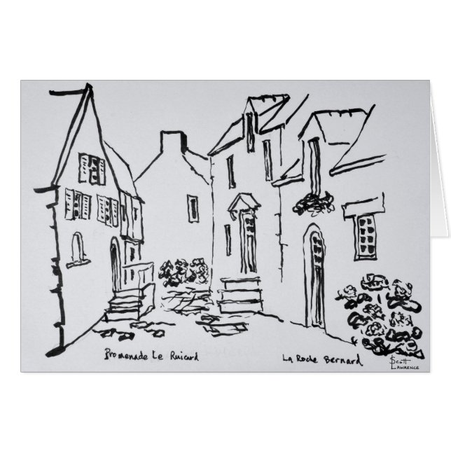 Cartão Promenade du Ruicard| La Roche-Bernard, Bretanha (Frente Horizontal)