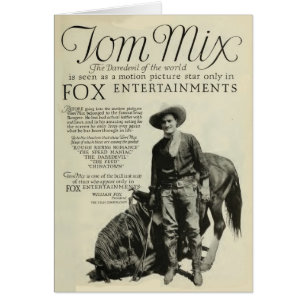 Cartão promo da revista de safra Tom Mix 1920