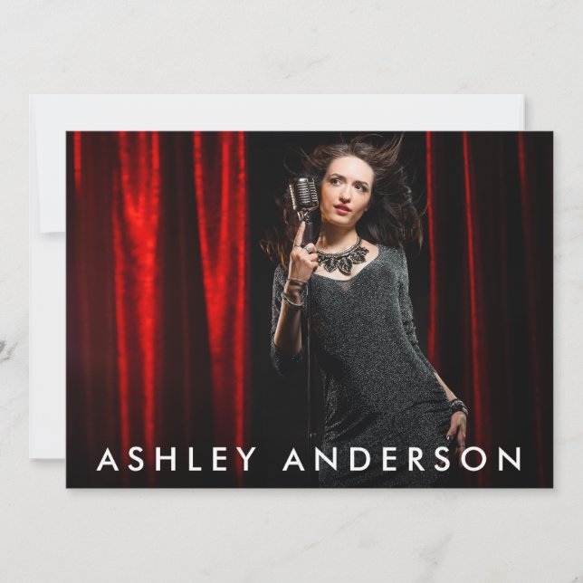 Cartão Promo de Cheio de Cantor Musical - Texto Tr (Frente)