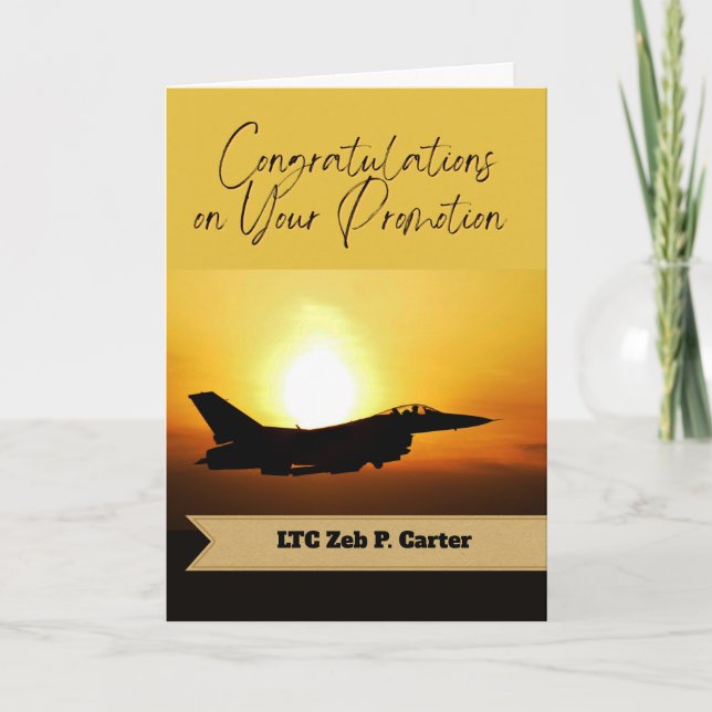 Cartão Promoção de parabéns ao Tenente-Coronel (Frente)