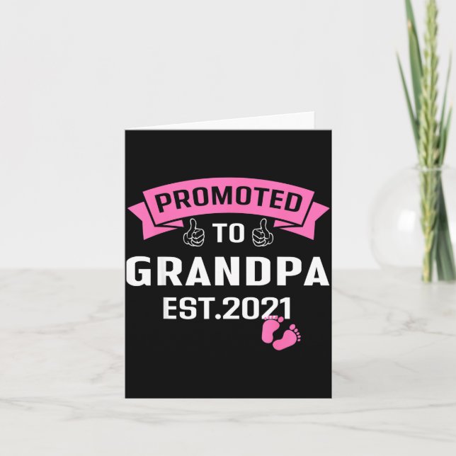 Cartão Promoted To Grandpa Est 2021 Funny New Grandfather (Frente)