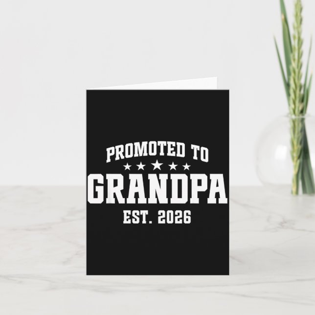 Cartão Promoted To Grandpa Est. 2026 Grandparent Baby Ann (Frente)