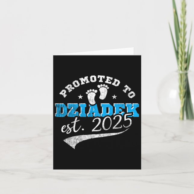 Cartão Promovido a Dziadek Est 2025 Orgulhoso Novo Avô Vi (Frente)