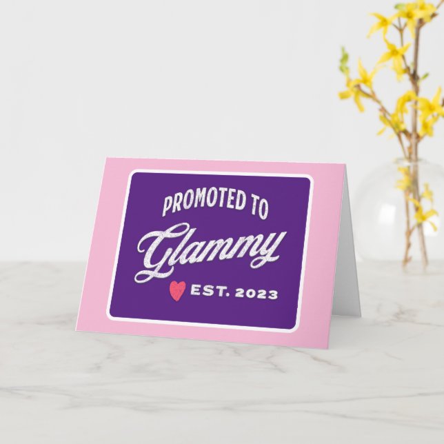 Cartão Promovido A Glammy Est. 2023 Para A Nova Avó (Flor Amarela)