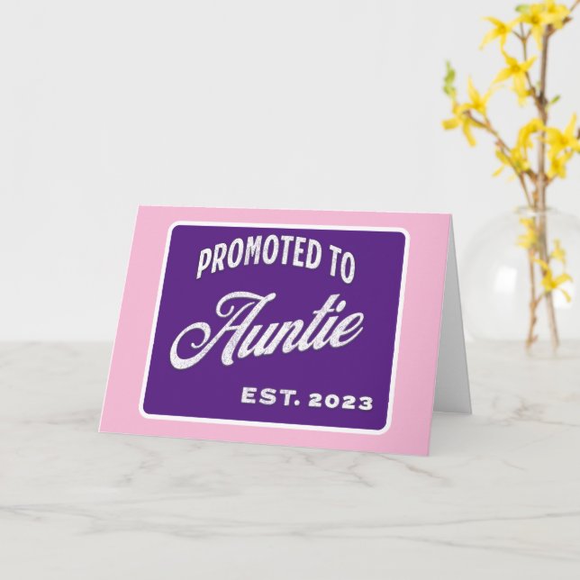 Cartão Promovido À Tia Est. 2023 Para A Nova Tia (Flor Amarela)