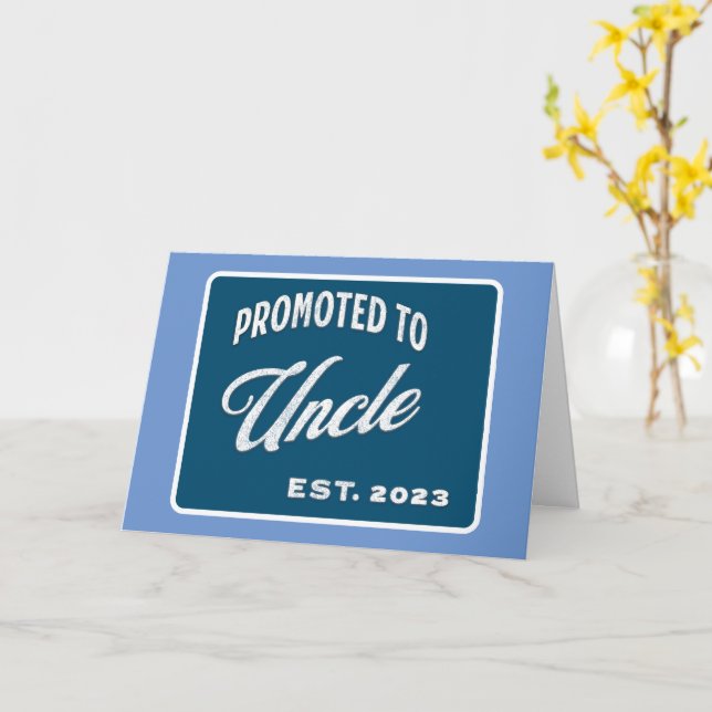 Cartão Promovido Ao Tio Est. 2023 Pela Primeira Vez Tio (Flor Amarela)