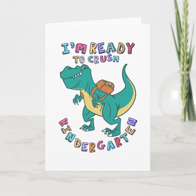 Cartão Pronto para esmagar o jardim de infância (Frente)