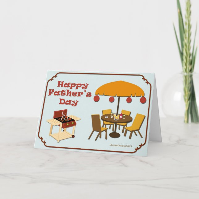 Cartão Pronto para grelhar o Dia de os pais (Frente)