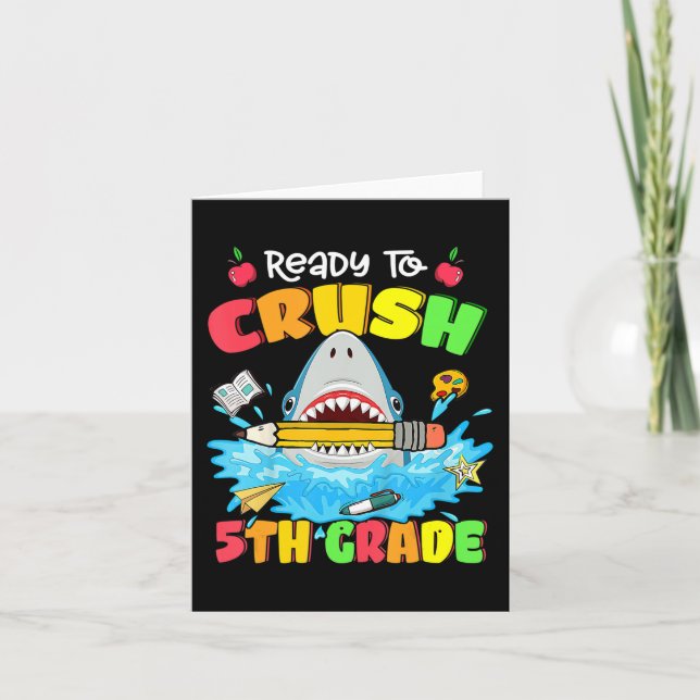 Cartão Prontos Para Esmagar O Tubarão De 5 Grau De Volta  (Frente)