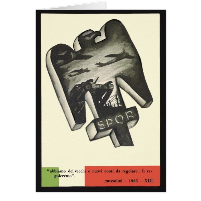 Cartão Propaganda de Mussolini (Frente)